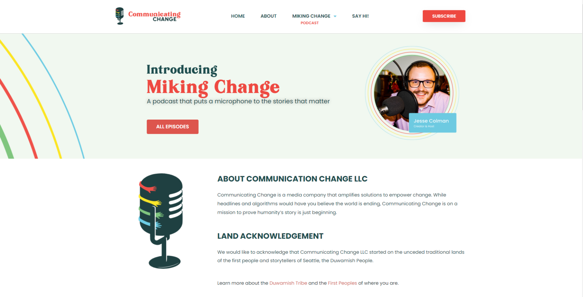 Communicating Change landing